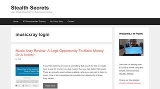 musicxray login | | Stealth Secrets