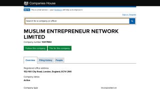 MUSLIM ENTREPRENEUR NETWORK LIMITED - Overview (free ...