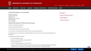 Student Portal - Mangosuthu University of Technology
