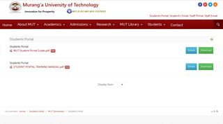 Murang'a University of Technology - Students Portal - Students Portal