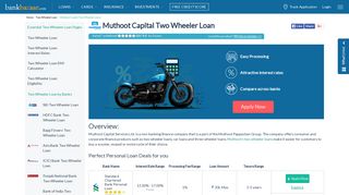 Muthoot Capital Two Wheeler Loan - BankBazaar