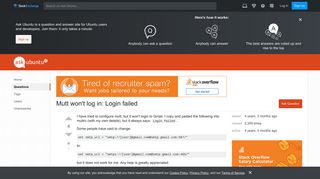 Mutt won't log in: Login failed - Ask Ubuntu