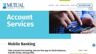 Mobile Banking | Mutual CU | Vicksburg, MS ... - Mutual Credit Union