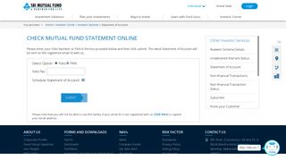 Check SBI Mutual Fund Statement Online | SBI Mutual Fund