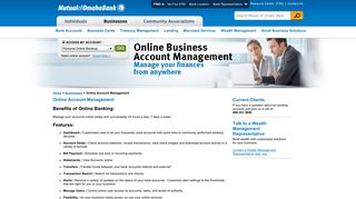 Online business account management - Mutual of Omaha Bank