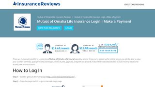 Mutual of Omaha Life Insurance Login | Make a Payment
