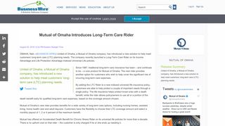 Mutual of Omaha Introduces Long-Term Care Rider | Business Wire