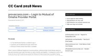 provaccess.com - Login to Mutual of Omaha Provider Portal |