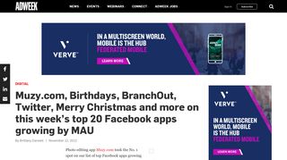 Muzy.com, Birthdays, BranchOut, Twitter, Merry Christmas and more ...
