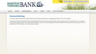 Martha's Vineyard Savings Bank - Personal Banking