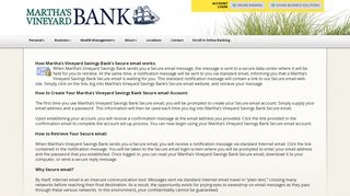 Martha's Vineyard Savings Bank - Secure Email