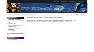 Welcome to the MVA Central Scheduling System