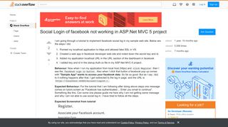 Social Login of facebook not working in ASP.Net MVC 5 project ...