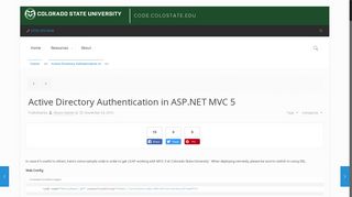 Active Directory Authentication in ASP.NET MVC 5 – Code