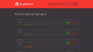forum.mvgroup.org passwords - BugMeNot
