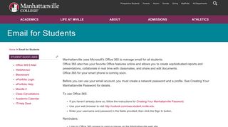 Email for Students | Manhattanville College