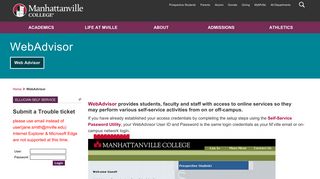 WebAdvisor | Manhattanville College