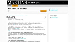 Alexa FAQ : Martian Support