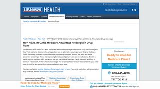 MVP HEALTH CARE Medicare Advantage Plans ... - US News Health