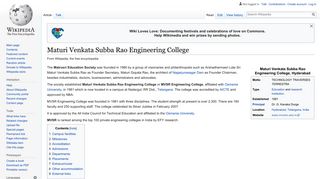 Maturi Venkata Subba Rao Engineering College - Wikipedia