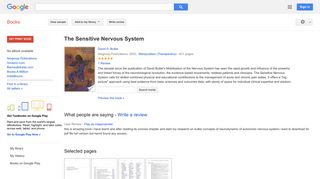 The Sensitive Nervous System