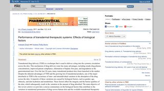 Performance of transdermal therapeutic systems: Effects of biological ...