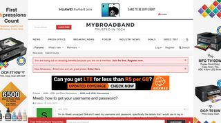Mweb: how to get your username and password? | MyBroadband