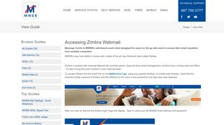Accessing Zimbra Webmail > MWEB Help > View Guide