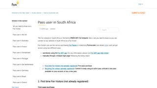 Pass user in South Africa – Welcome to Fon Help Center