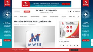 Massive MWEB ADSL price cuts - MyBroadband