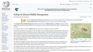 College of African Wildlife Management - Wikipedia