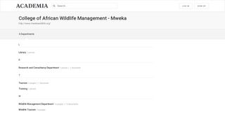 College of African Wildlife Management - Mweka - Academia.edu