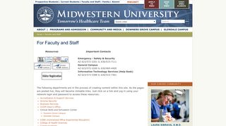 For Faculty and Staff | Midwestern University