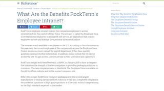What Are the Benefits RockTenn's Employee Intranet? | Reference.com