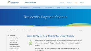 Residential Payment Options | Constellation