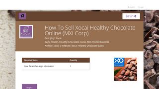 How To Sell Xocai Healthy Chocolate Online (MXI Corp) - Steptap