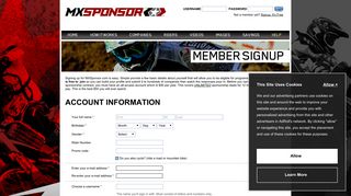 Signup - MX Sponsors