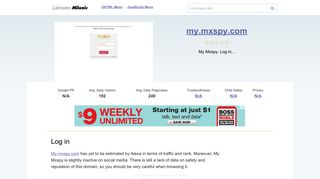 My.mxspy.com website. Log in.