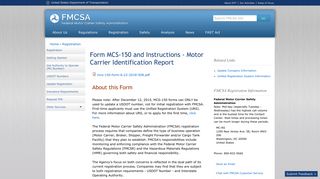 Form MCS-150 and Instructions - Motor Carrier Identification Report ...