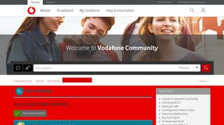 Solved: my account login problem - Community home - Vodafone Community