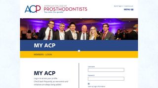 Members - Login - My ACP | American College of Prosthodontists ...