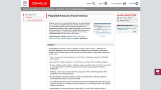 Oracle | Enterprise Payroll Interface links the data in your PeopleSoft ...