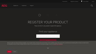 Register a product - AEG