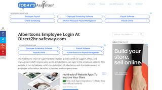 Albertsons Employee Login at direct2hr.safeway.com | Today's Assistant
