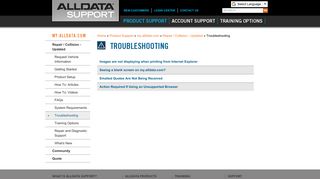 my.ALLDATA Repair / Collision Troubleshooting - ALLDATA Support