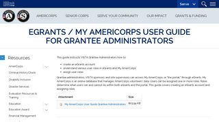 eGrants / My AmeriCorps User Guide for Grantee Administrators ...