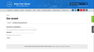 User account | Ames Free Library