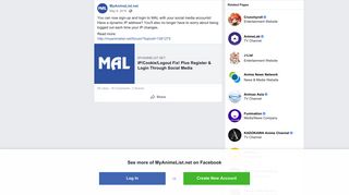 MyAnimeList.net - You can now sign-up and login to MAL... | Facebook