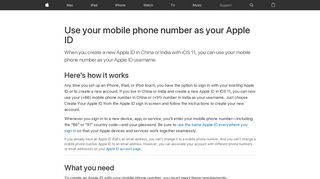 Use your mobile phone number as your Apple ID - Apple Support