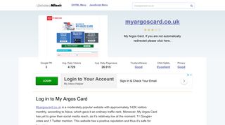 Myargoscard.co.uk website. Log in to My Argos Card.